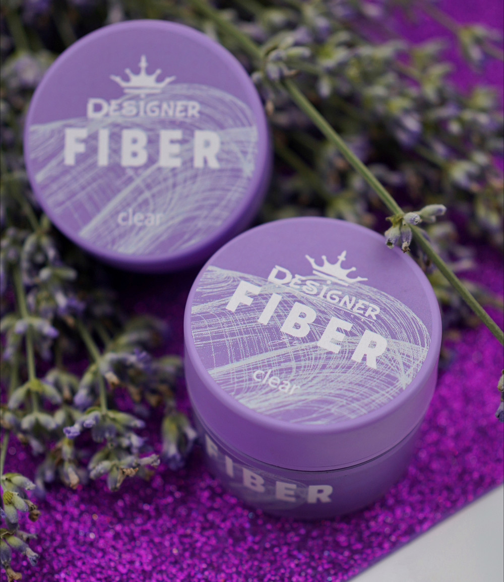 Гель Дизайнер із скловолокном Fiber Gel 15 мл. для нарощування та зміцнення нігтів прозрачний, фото 1