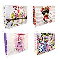 Пакет подарунковий дитячий для дівчаток 25х37х10 см W4 в асортименті