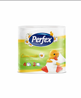 Папір туалетний Perfex Ромашка 4 шт 3 шари Сербія 8606110850096