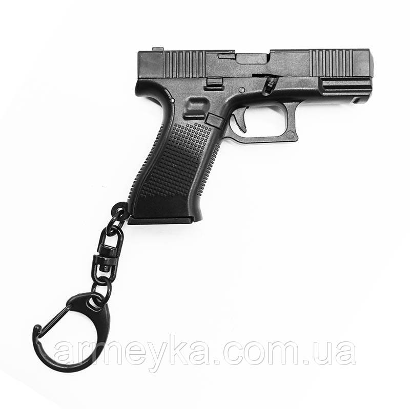 Брелок модель пістолета glock (активна) чорний пластик PRC