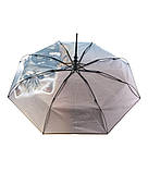 Парасолька напівавтомат Fiaba F23-028 жіноча на 8 спиць з котом Коричневий, фото 5