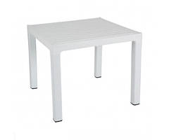 Стіл Олаф пластиковий ротанг 90*90 білий