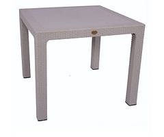 Стіл Олаф пластиковий ротанг 90*90 бежевий