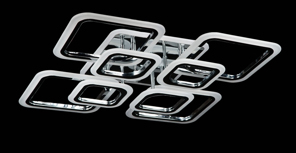 Квадратна світлодіодна люстра LK206/4+4+A LED (CHROME)