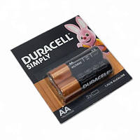 Батарейки лужні AA Duracell (LR6) — 2 шт.