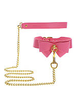 Нашийник з повідцем Taboom Malibu Collar and Leash з веганської шкіри, рожевий, фото 3