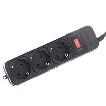 Подовжувач Greelite на 3 розетки 1.8 м SP3-1.8 Black (4795), фото 4