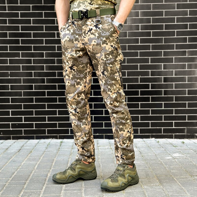 Штани-карго Pobedov Tactical Soft Waterproof Fixed піксельні