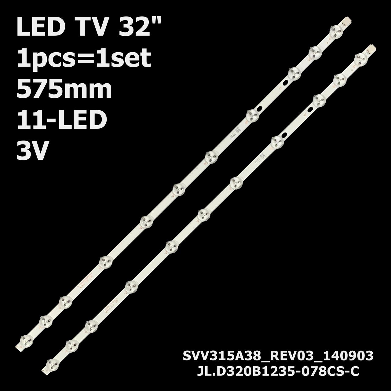 LED підсвітка 32" Hitachi 32HE1000  LT-32C670 1 планка