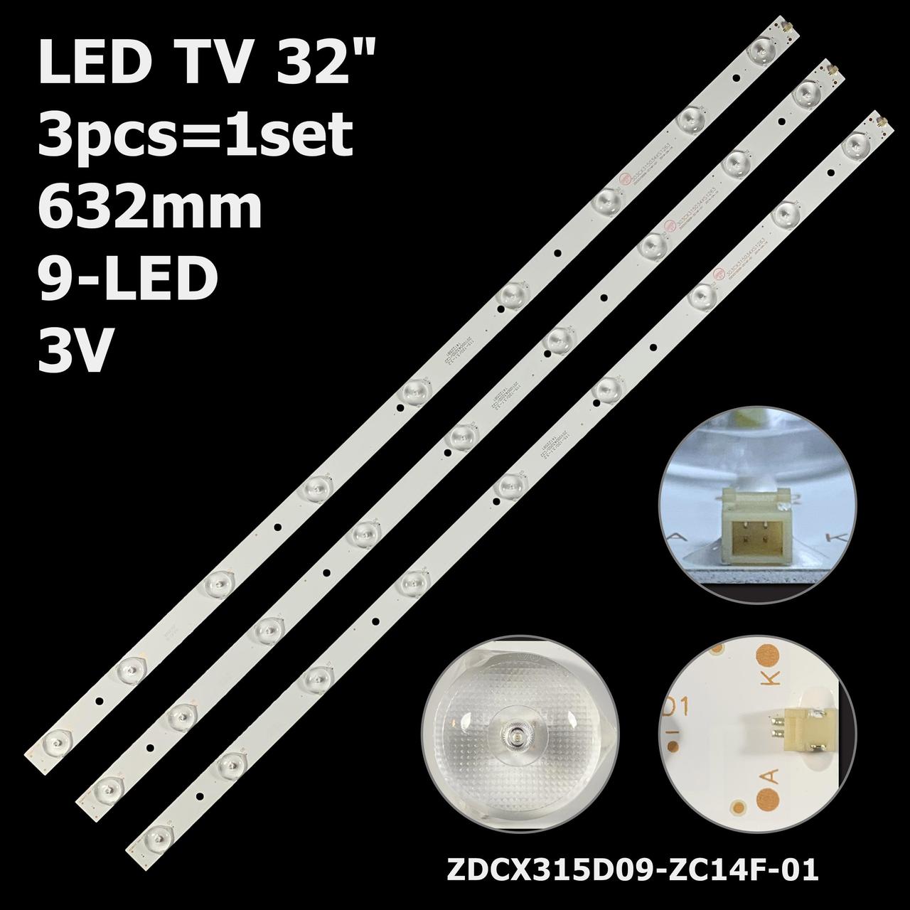 LED підсвітка 32" DEXP H32B3000E 1 планка