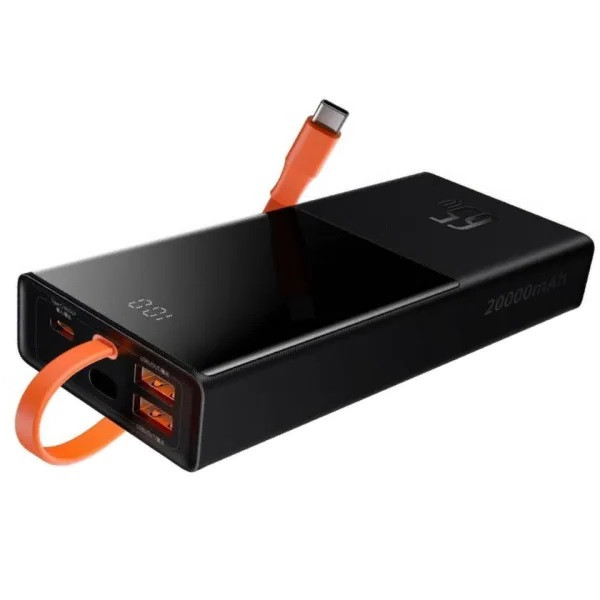 Повербанк 20000 mAh Baseus Elf Digital Display, 65W, QC3.0+PD3.0, зовнішній акумулятор, батарея, УМБ, power bank
