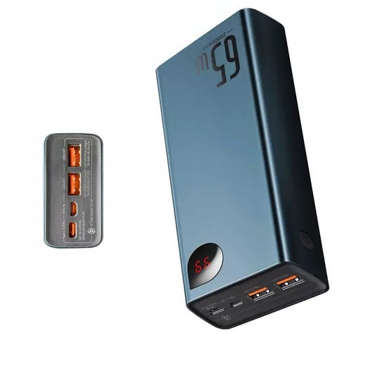 Повербанк 20000 mAh Baseus Adaman 65W, QC 3.0+PD 3.0, зовнішній акумулятор, батарея, УМБ, power bank
