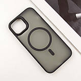 TPU+PC чохол Blueo Skin Friendly Frosted with MagSafe для Apple iPhone 14 / 13 (6.1") Чорний, фото 5