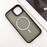 TPU+PC чохол Blueo Skin Friendly Frosted with MagSafe для Apple iPhone 14 / 13 (6.1") Чорний, фото 6