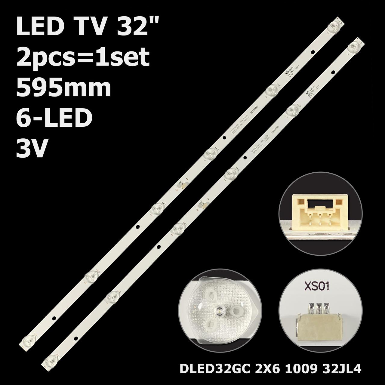 LED підсвітка 32" DLED32GC 2X6 1009 32JL4 1 планка