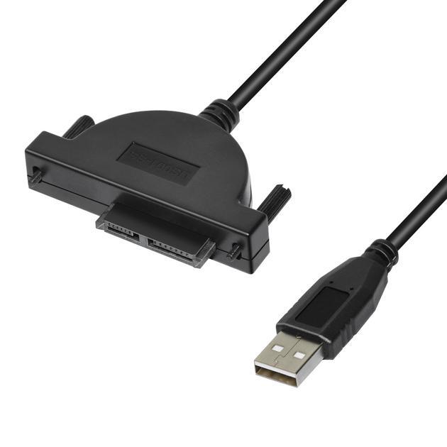 Кабель-перехідник (адаптер XON MemoryCable USB 2.0 to mini SATA CD/DVD для приводу дисків Чорний (XCA1A12MS1PB 6549)