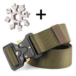 Чоловічий ремінь Tactical Belt 125 см + Подарунок Мультитул 18 в 1 “Сніжинка”