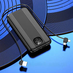 Повербанк на 20000mAh зі швидкою зарядкою, Mobile Power YM-362, Чорний / Павер банк з кабелем / Power Bank