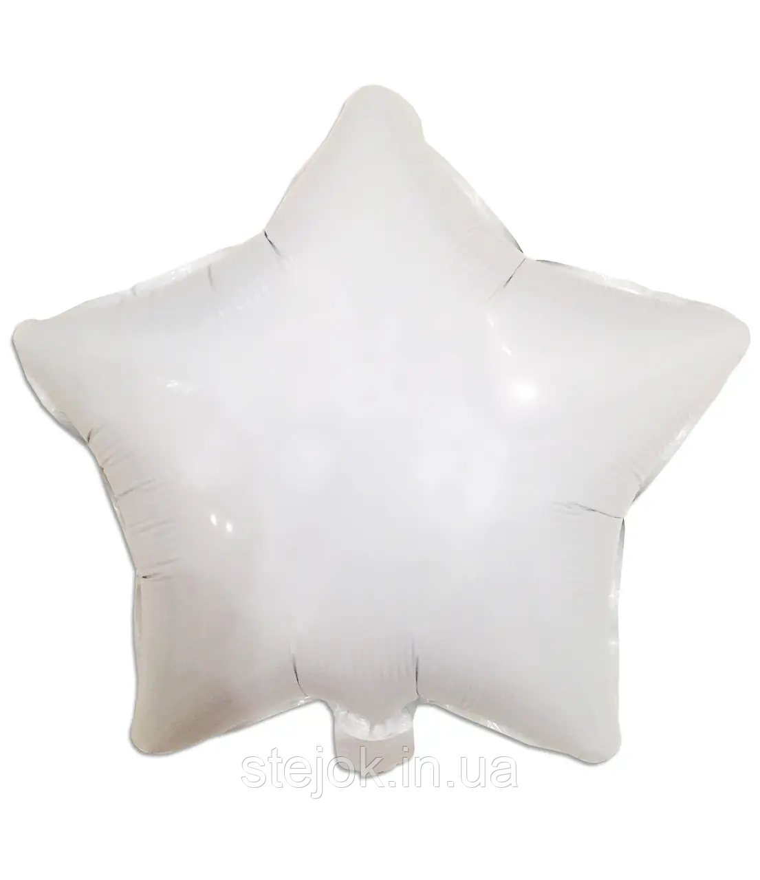 Кулька фольгована "Зірка", колір матовий білий, 45 см, фото 1