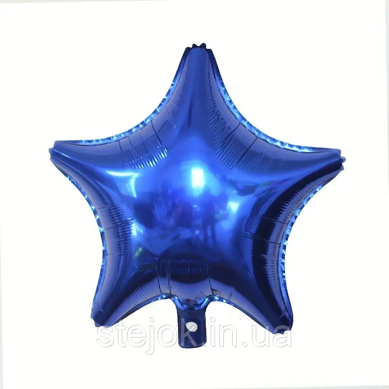 Фольгована зірка 25 см, колір синій, фото 1