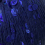 Королівська Паєтка 3мм + 6мм № 117 темно-синій у тон (Пряжа бавовна з паєтками), фото 2