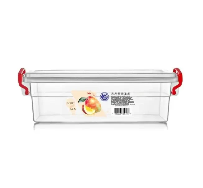 Контейнер прямокутний із ручками 1.2л Народний продукт