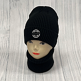 М 90042. Комплект для хлопчика, підлітковий: шапка з флісом "BROOKLYN " і  хомут, розмір вільний, різні кольори 6-30 років, фото 4