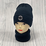 М 90042. Комплект для хлопчика, підлітковий: шапка з флісом "BROOKLYN " і  хомут, розмір вільний, різні кольори 6-30 років, фото 7