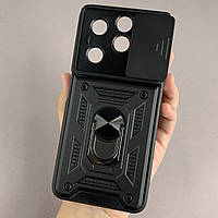 Чохол для Tecno Spark Go 2024 (BG6) протиударний з підставкою зі шторкою на техно спарк го 2024 чорний crt