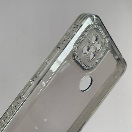 Чохол для Xiaomi Redmi 9С силіконовий чохол з блискучою рамкою на телефон сяомі редмі 9с сірий l6t, фото 3