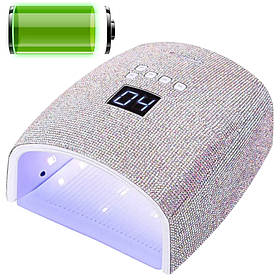 Бездротова UV/LED лампа S10k зі стразами, для манікюру та педикюру (на акумуляторі - 7400 mAh), 66 Вт.