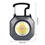 Портативний LED ліхтарик RIAS LL-201 акумуляторний з відкривачем та прикурювачем 400mAh Black (7_00691), фото 7