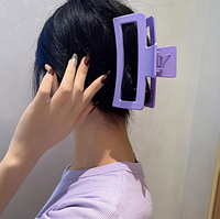 Краб заколка для волосся Lara 13 см матовий бузковий