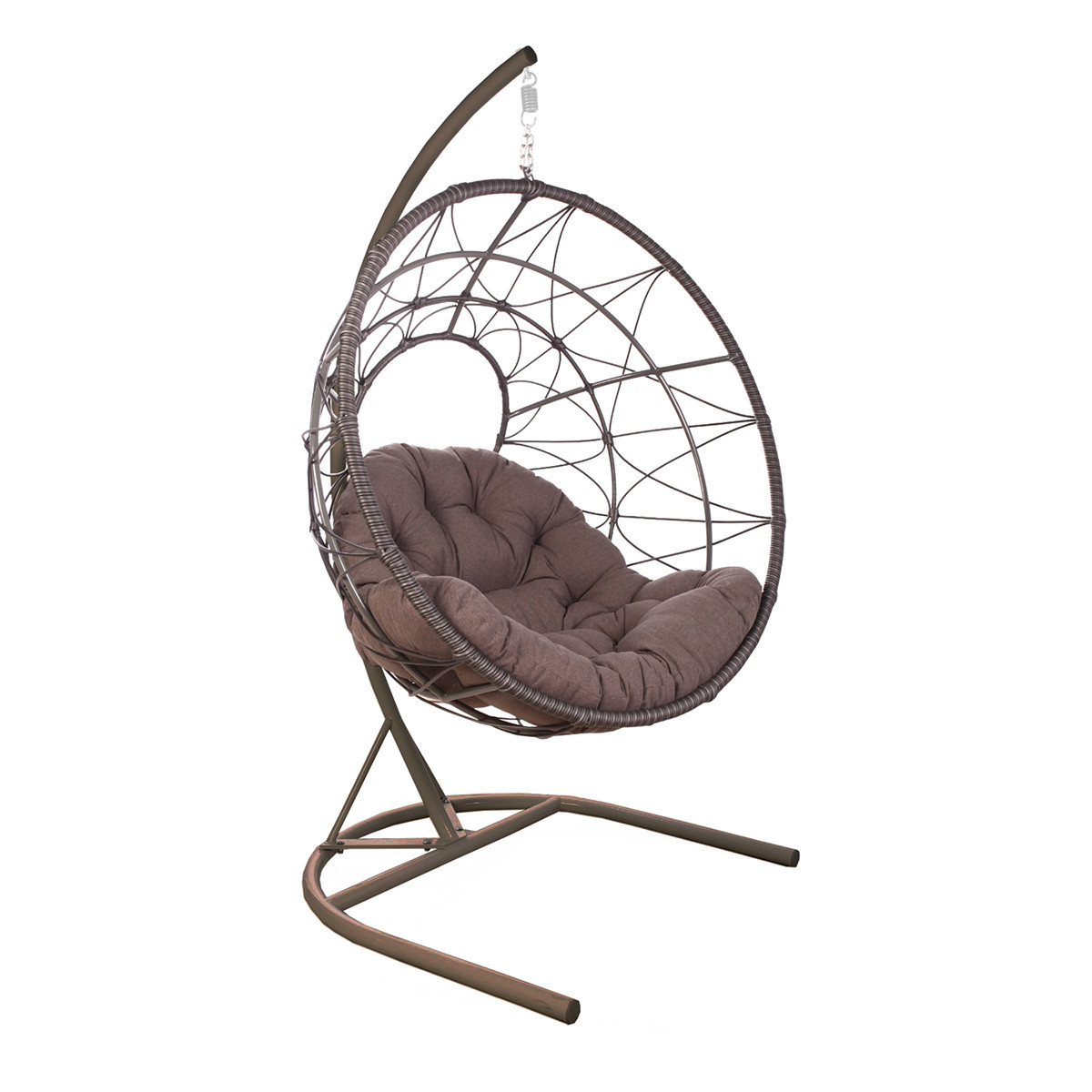 Крісло-гойдалка Кокон Сфера Орегон на опорі без текстилю, каркас сталь, віск.ротанг W17, G7 (Pradex ТМ)