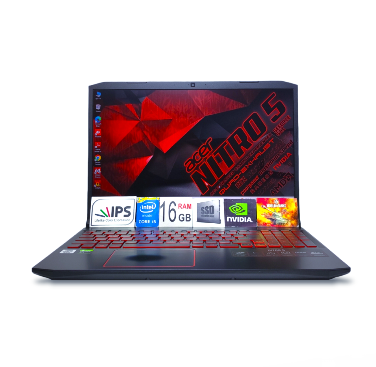 Ігровий ноутбук Acer Nitro 5 15.6 FHD IPS Core i5-10300H Ram 16Gb DDR4 SSD512GB NVIDIA GTX1650TI 4GB