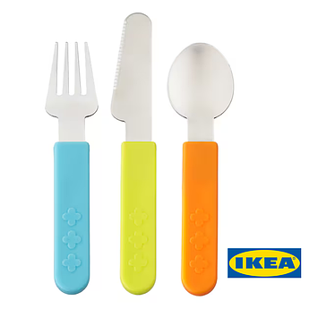 Набір дитячих столових приборів IKEA SMASKA (ІКЕА СМАСКА). 70137575. 3 предмети