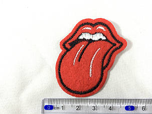 Нашивка Губки язик / The Rolling Stones 49х55 мм, фото 1