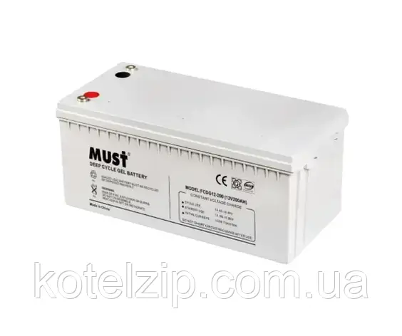 Акумулятор гелевый Must Deep Cycle 12V 200AH, фото 1