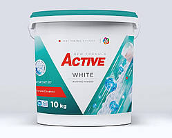 Порошок для прання білих речей Active White 10 кг на 130 прань (відро)