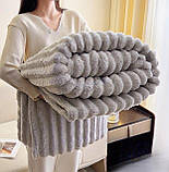 Велюровый плед с очень широкой полоской 7 см "Императорский" 210х230, фото 2