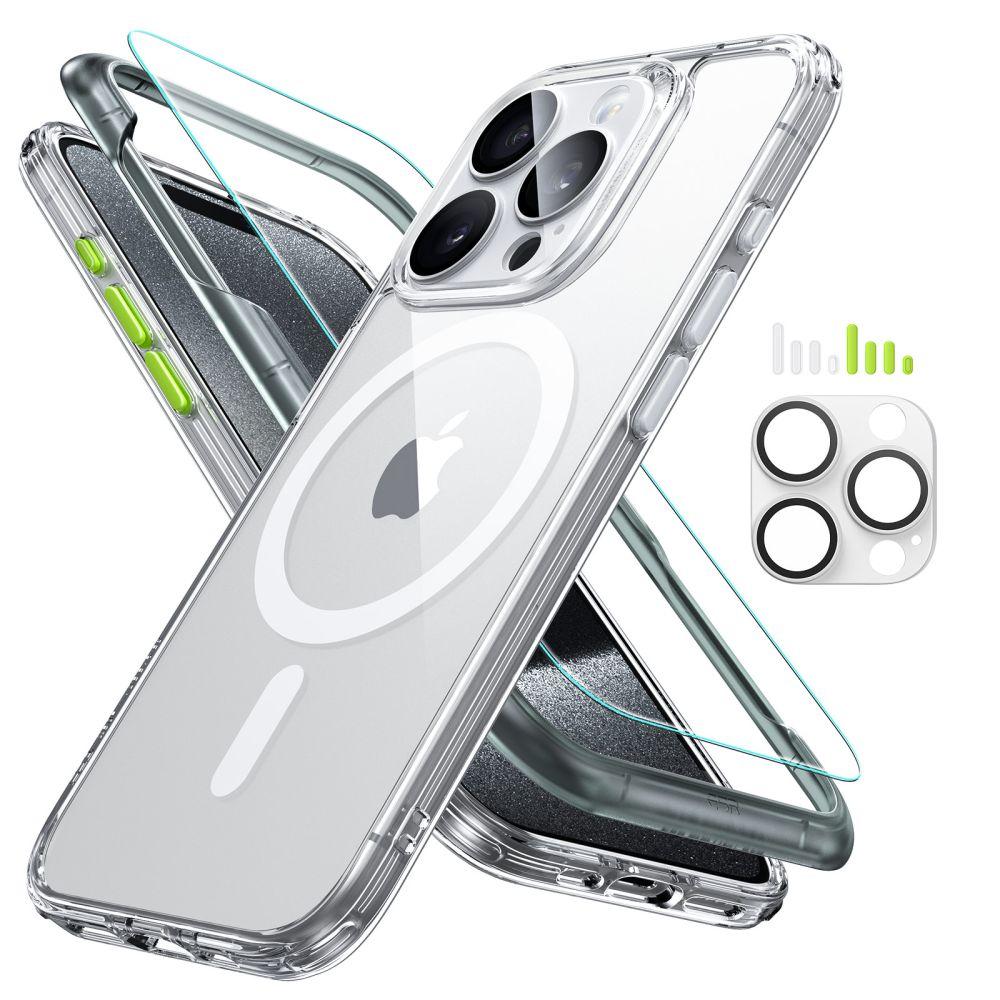 Чохол и скло ESR для iPhone 15 Pro Max - Classic Pro Set Halolock MagSafe, Clear (4894240204702)