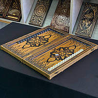 Нарди подарункові Лев 64×32×4см ручне різьблення, фото 6