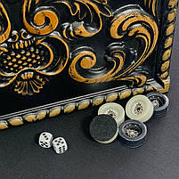 Нарди подарункові Лев 64×32×4см ручне різьблення, фото 4