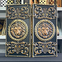 Нарди подарункові Лев 64×32×4см ручне різьблення, фото 2