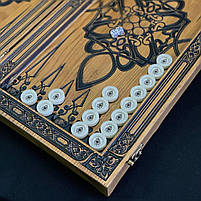 Нарди подарункові Лев 64×32×4см ручне різьблення, фото 7