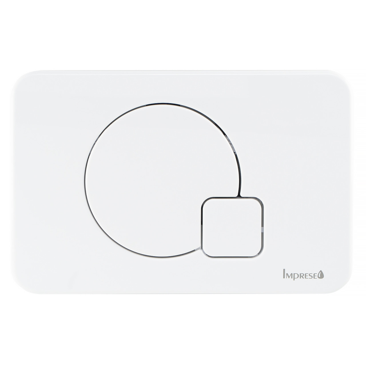 Кнопка зливу для інсталяції IMPRESE подвійна глянцева біла 82652 i7115PW, фото 1