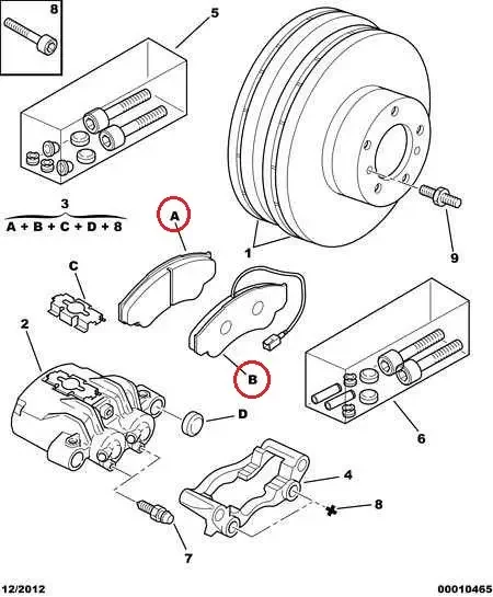 Гальмівні колодки передні R15 на Fiat Ducato 244, Peugeot Boxer, Citroen Jumper (2002-2006), 77362233, 425225