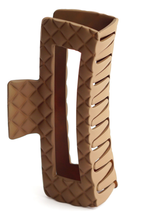 Краб заколка для волосся Lara 12,5 см матовий карамель, фото 1