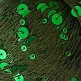 Королівська Паєтка 3мм + 6мм № 59 зелений у тон (Пряжа бавовна з паєтками), фото 2
