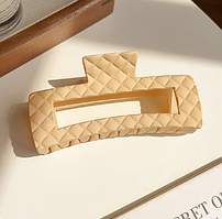 Краб заколка для волосся Lara 12,5 см матовий бежевий